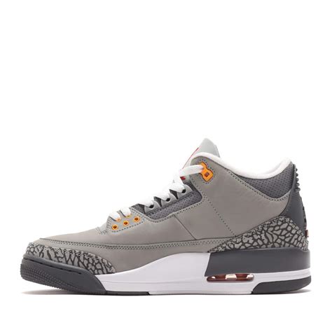 JORDAN BRAND AIR JORDAN 3 RETRO SILVER/SPORT RED-LT GRAPHITE-ORANGE ...