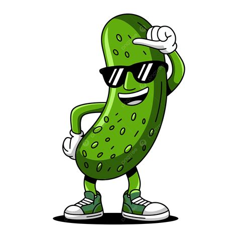 Smiling Cartoon Pickle Character For Fun Design Projects, Cartoon ...
