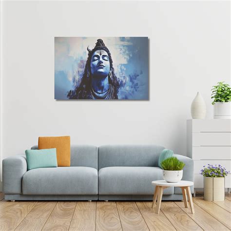 Lord Shiva Canvas Painting for Living Room as Per Vastu Wall Art Paint ...