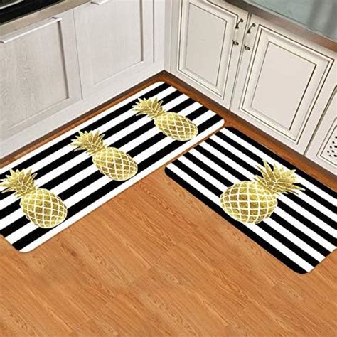 Buy LooPoP Gold Pineapple Kitchen Mats for Floor Cushioned Anti Fatigue ...