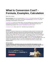 Image result for Conversion Cost Formula