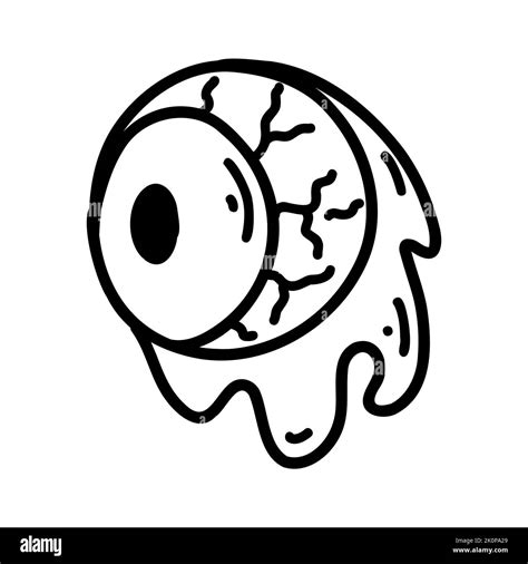 Hand drawn doodle eyeball. Halloween outline element, vector sketch ...