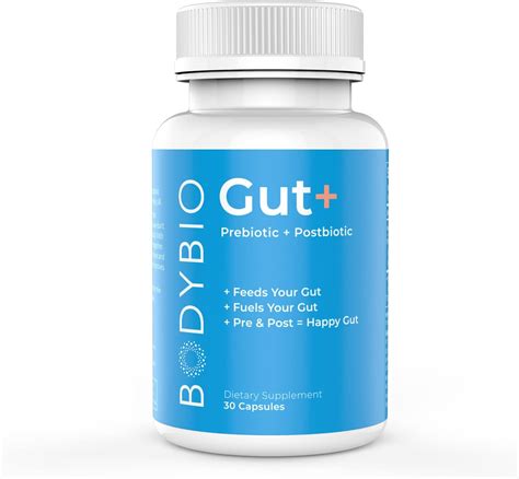 BodyBio Gut+ 30 Capsules - Powerful All-in-one Gut Solution | Prebiotic + Postbiotic Supplement ...