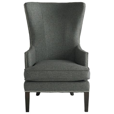 Bassett Whitney Contemporary Accent Chair with Curved Wing Design ...