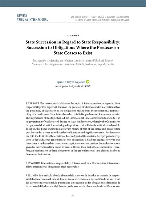 State responsibility - NIL - REVISTA TRIBUNA INTERNACIONAL VOL. 10 NÚM ...
