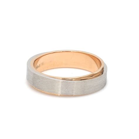 Slanting Platinum & Rose Gold Couple Rings JL PT 635