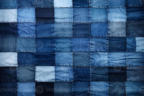 Creative Patchwork of Denim Textures in Various Shades of Blue, Ideal ...