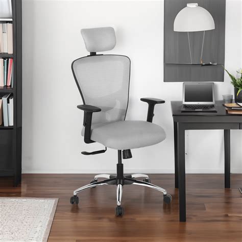 Vision High Back Office Chair In Grey & Black Color — TREVI FURNITURE