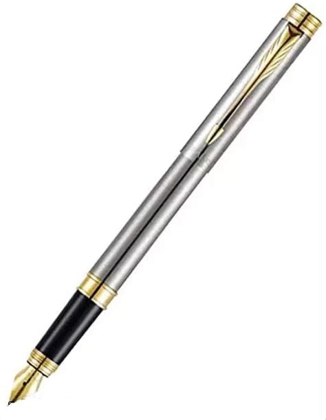 Parker Folio Stainless Steel with Gold Trim Fountain Pen – Bbag | India ...