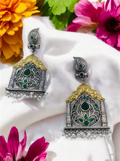Buy Antique Mehraj Toran Jhumkas Fusion Earrings Online