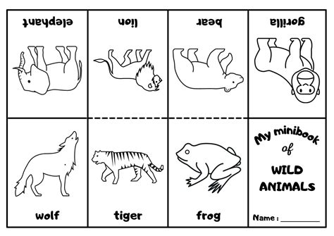 Wild Animals Mini Coloring Book - Ezpzlearn.com