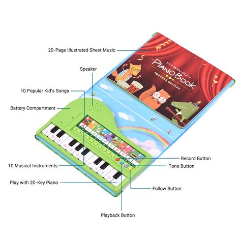 Buy Bigfun 20-key Piano Book Electronic Piano Keyboard & Music Book 2 ...