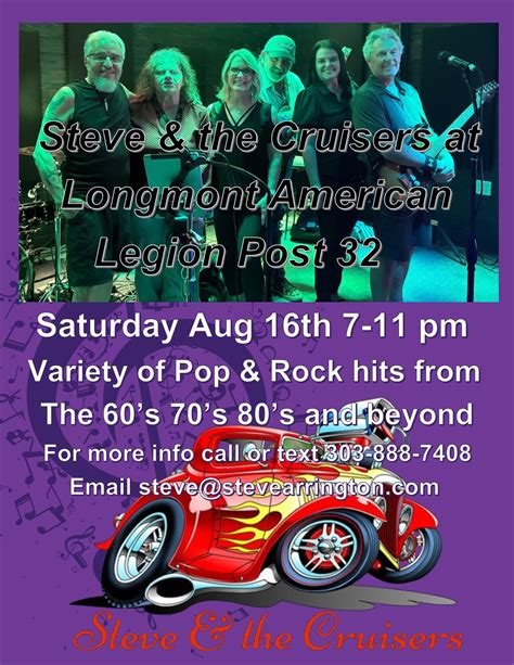 Steve & the Cruisers at Longmont American Legion Post 32, American ...