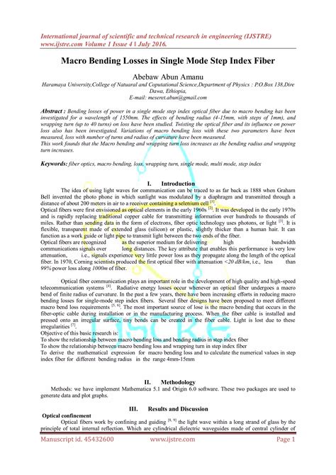 Macro Bending Losses in Single Mode Step Index Fiber | PDF