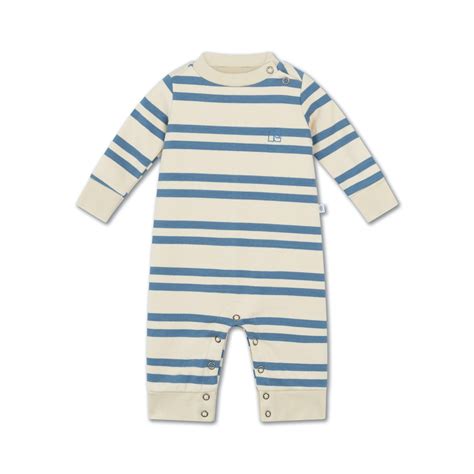 REPOSE AMS 24SS / BABY 〉playsuit / shadow blue sand stripe | 世界の子供服 ピーカブーヤ