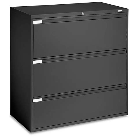 Lateral File Cabinet - 42" Wide, 3 Drawer, Black H-6394BL - ULINE