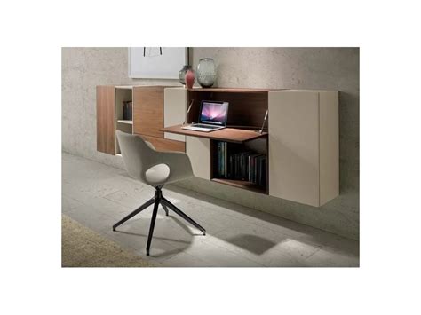 Mueble suspendido con escritorio abatible Q Time - ilumueble