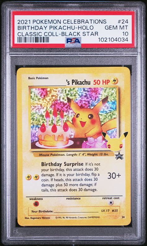 2021 Pokemon Celebrations Classic Collection 24 Birthday Pikachu-holo ...
