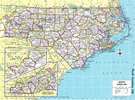 North Carolina State Map With Cities
