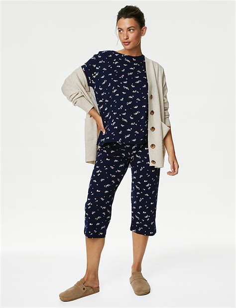 Buy Pure Cotton Floral Pyjama Set at Marks & Spencer