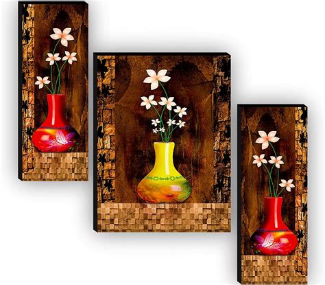 Indianara Framed Wall Hanging Art(Multicolour) - Set of 3 : Amazon.in ...
