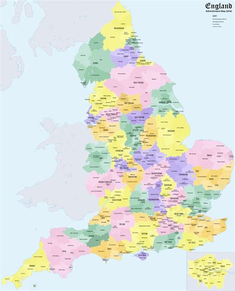 Large detailed administrative map of England - 1974 | England | United Kingdom | Europe ...
