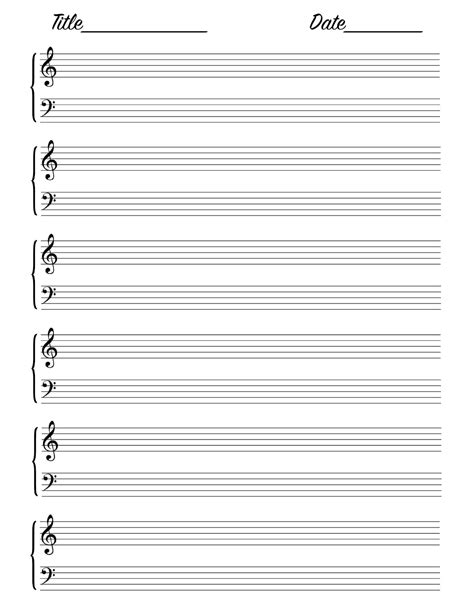 Printable Staff Paper Blank Sheet Music – Free download and print for you.
