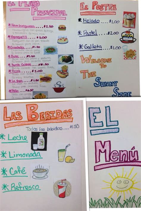 Image result for Spanish Menu Examples