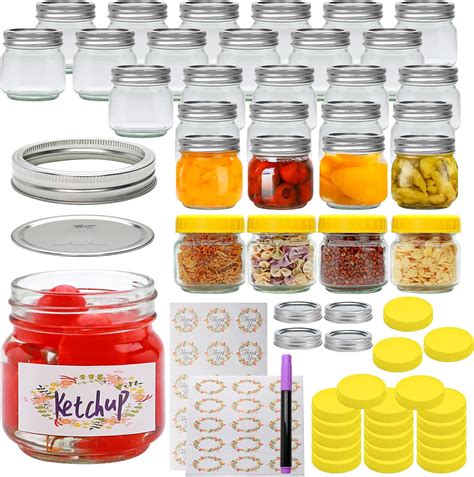 Amazon.com: Salzesfalls 30 Pack 8oz Mason Jars with Lids,Half Pint ...