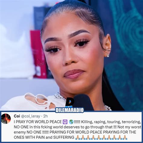 Coi Leray Stands Up for World Peace: "No One Deserves to Go Through That" : r/hiphoptoday