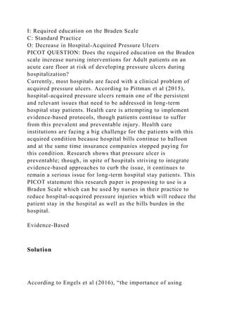 Image result for Picot Statement Example