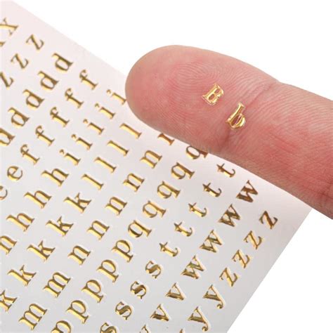 Buy UTENEW Gold 26-Letters Nail Art Stickers Alphabet Nail Decals 4 ...