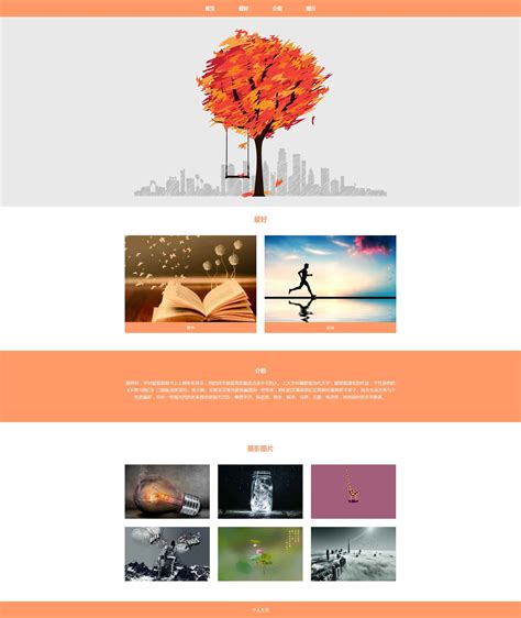 个人主页简单橙色-HTML静态网页-dw网页制作