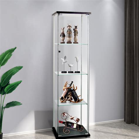 Large Glass Display Cases For Collectibles Morinome 110.2'' W Glass