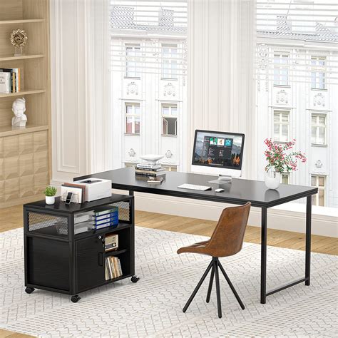 Unikito Rolling File Cabinet Wood Lateral Office Filing Cabinet On ...