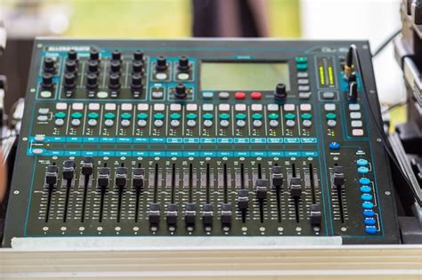 Closeup audio mixer, musical concept | Premium Photo
