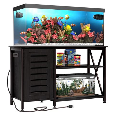 55-75 Gallon Fish Tank Stand, Aquarium Stand with Power Outlets and ...
