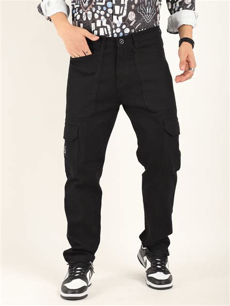 CK dark black cotton denim cargo for men – Cristal Kart