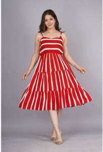 ASFEBRICS Women Gown Red Below Knee Dress - Buy ASFEBRICS Women Gown ...