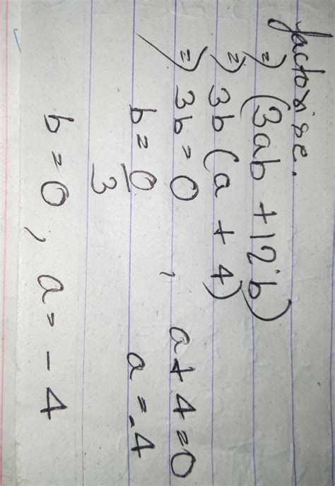 factorize ( 3ab + 12b ) - Brainly.in