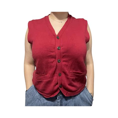 red vest :) womens L #vintage #y2k... - Depop