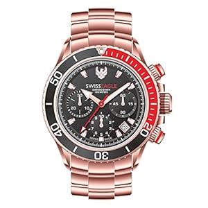 Swiss Eagle Analog Black Dial Men's Watch - SE-9080B-RG-01-SM : Amazon ...