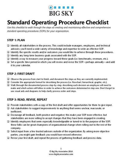 Image result for Operations Procedure Checklist