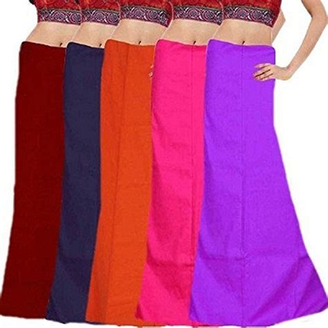 Stylo Women's Pure Poplin Cotton Saree Skirt Petticoat with no Color ...