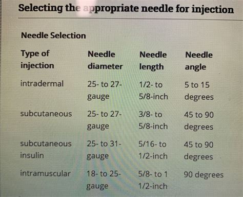 Injection Needle Sizes 的图像结果