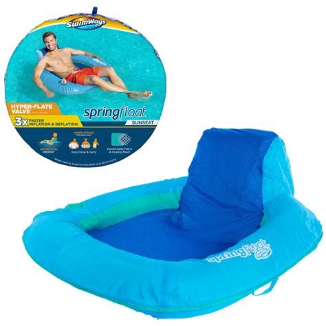 SwimWays Spring Float Sunseat, Inflatable Pool Lounge Chair with ...