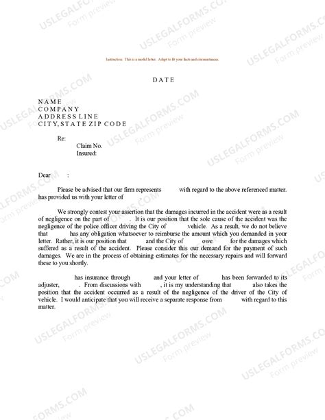 Boston Massachusetts Sample Letter for Traffic Accident - Refusal to ...