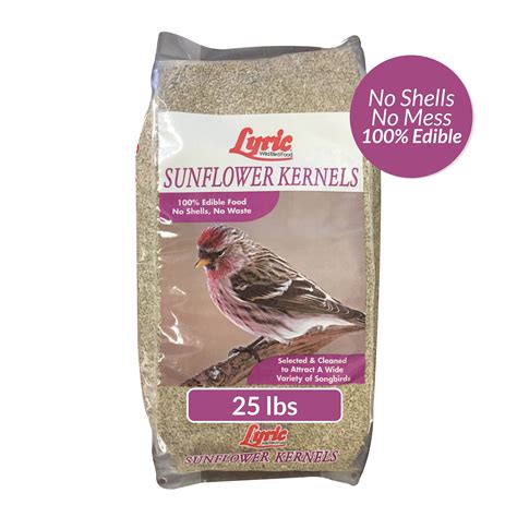 Lyric Sunflower Kernels Wild Bird Seed - No Waste Bird Food - 25 lb ...