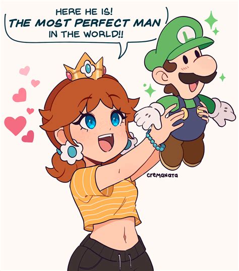 luigi and princess daisy (mario and 1 more) drawn by cremanata | Danbooru