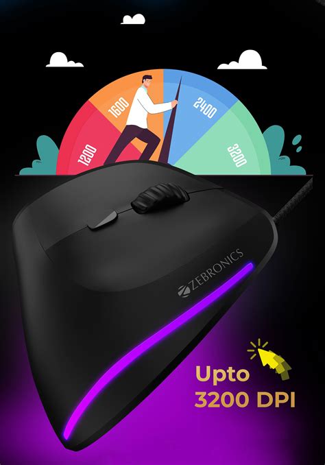 Buy Shop ZEBRONICS Cozy 6 Button Vertical USB Gaming Mouse with 3200 ...